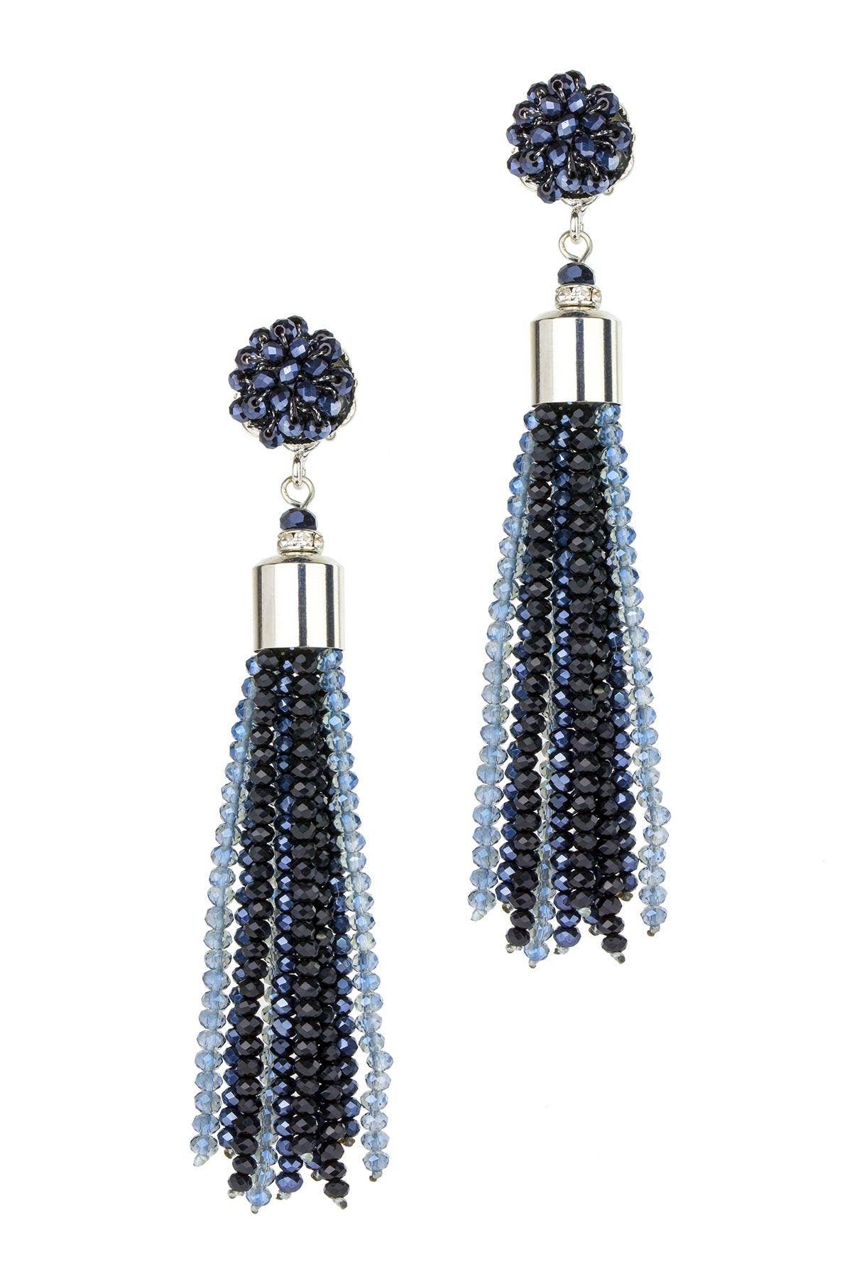 Veroma Gifts - Wholesale Tassel Earrings - Multi Colored Crystal Tassel Earring0