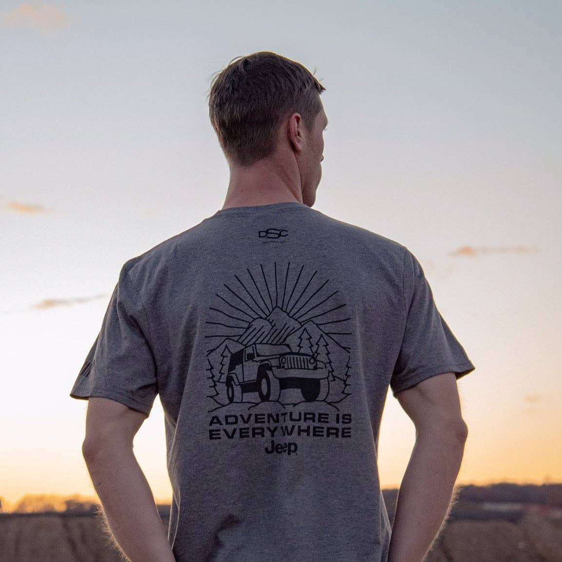 Mens Jeep® Wrangler Burst T-Shirt - Triblend Grey for wholesale on Faire1