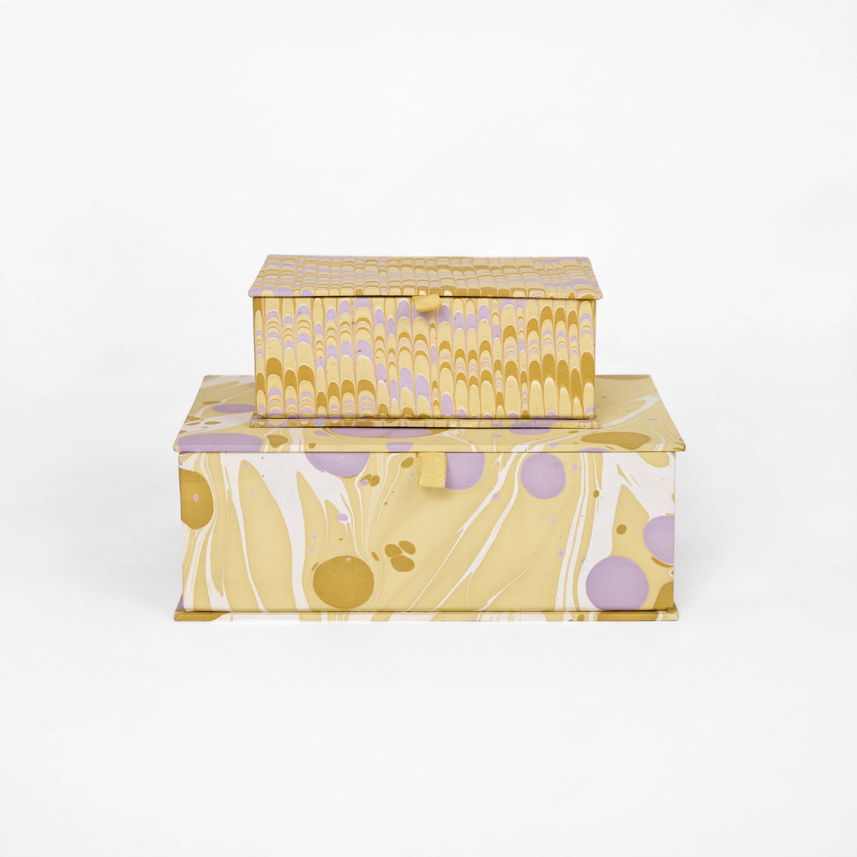 Craft Boat - Venta al por mayor Cajas decorativas - SET DE CAJAS DE RECUERDOS MARMOLADAS - AMARILLO MANTEQUILLA LILA5