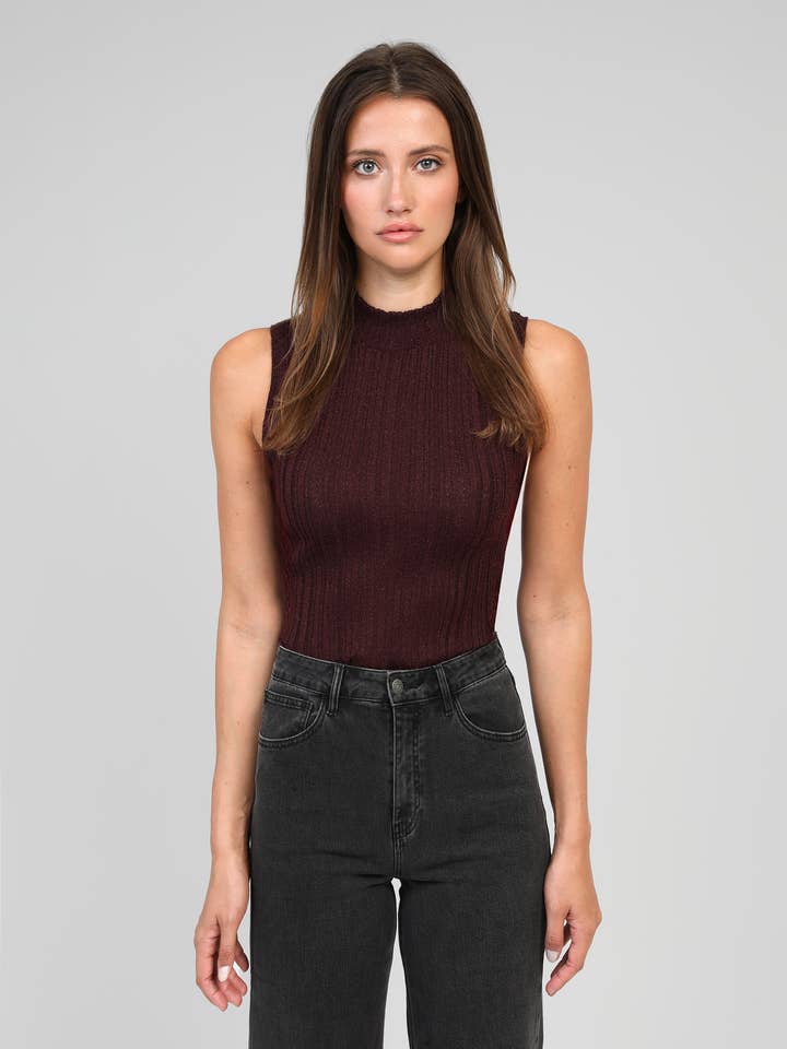 LUXIE TANK TOP plum for wholesale by An'ge