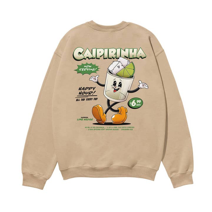 Camisola Caipirinha Heavyweight Orgânica Areia por atacado de Weekend Concept
