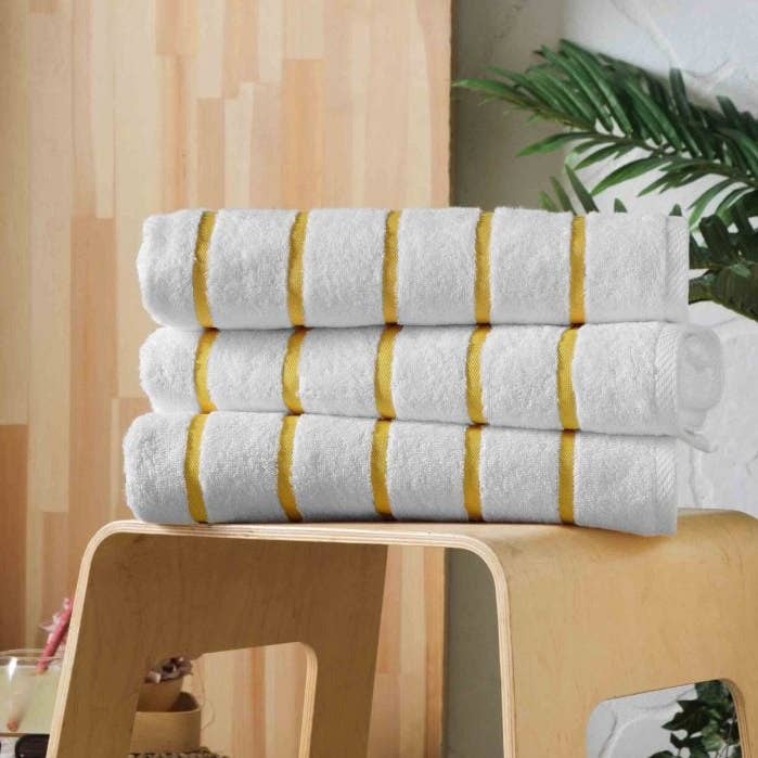 Globaltex Fine Linens - Wholesale Beach Towel - Yellow Stripe Pool and Beach Towel (Single)0