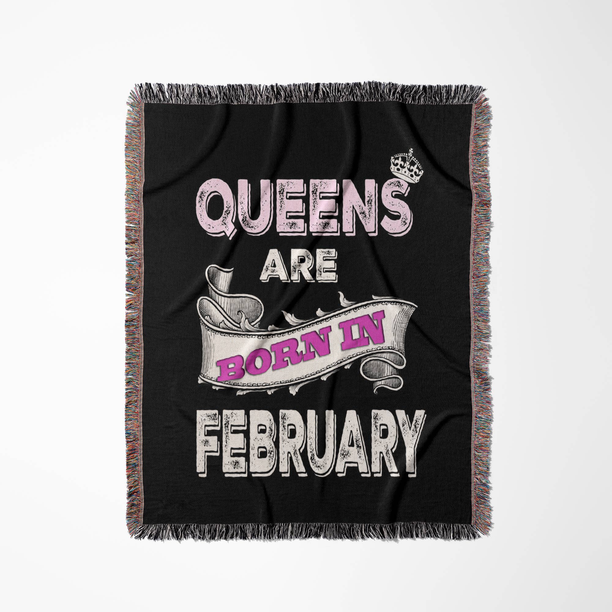 3dRose - Wholesale Decoratiedeken - 3dRose, Koninginnen worden geboren in februari., Deken0