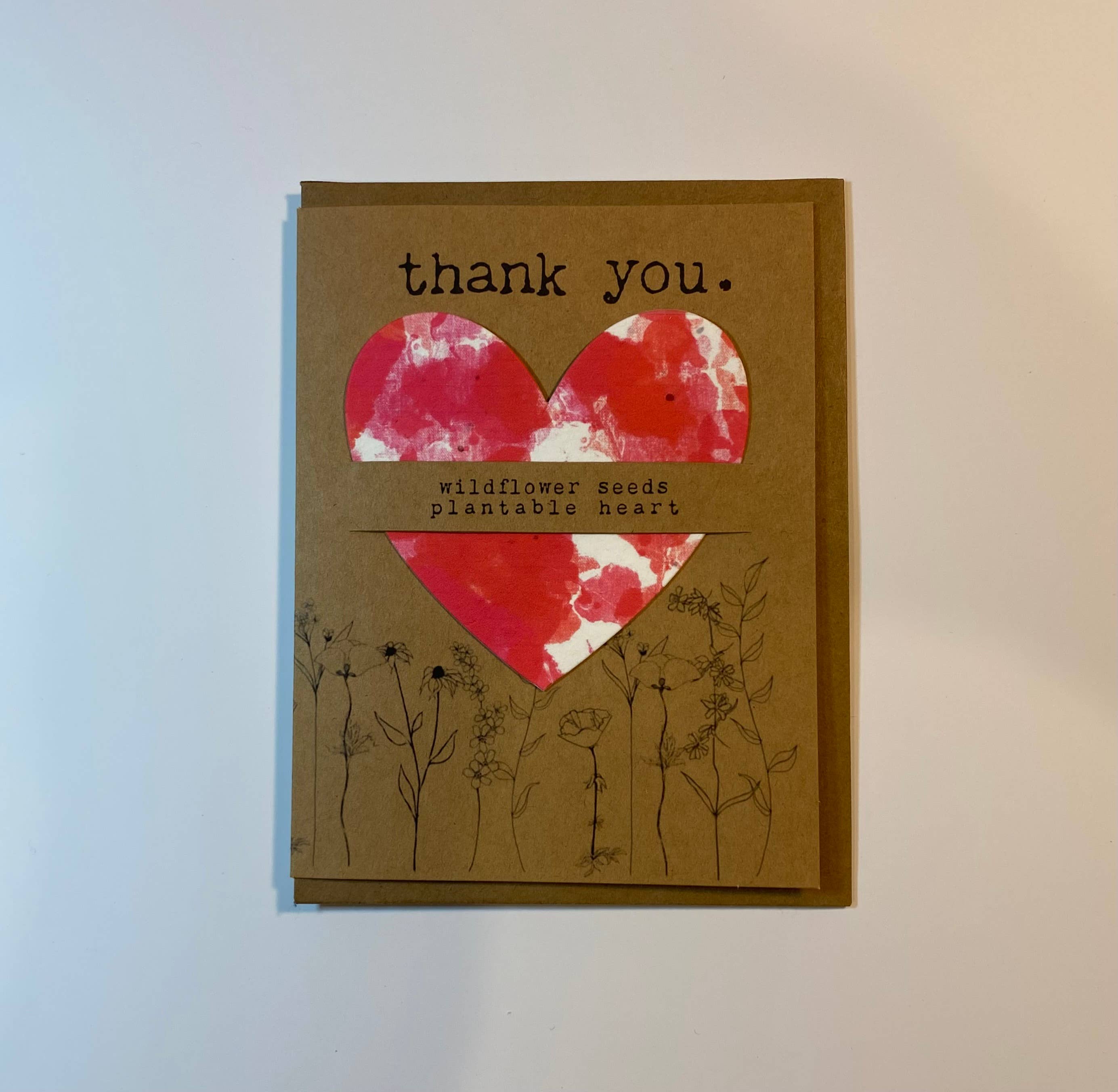 The Raven’s Edge Studio – Großhandel Dankeskarten – Wildblumensamen Pflanzbare Herzkarte: Danke, Umweltfreundlich0