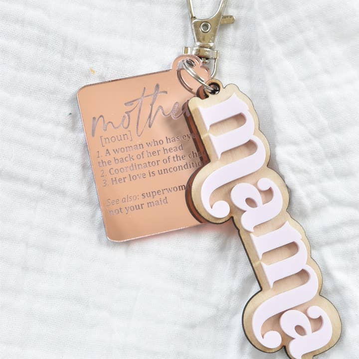 Mama Keychain Custom Mom Gift Acrylic Keyring Mother’s Day for wholesale by Etchedoccasionsshop