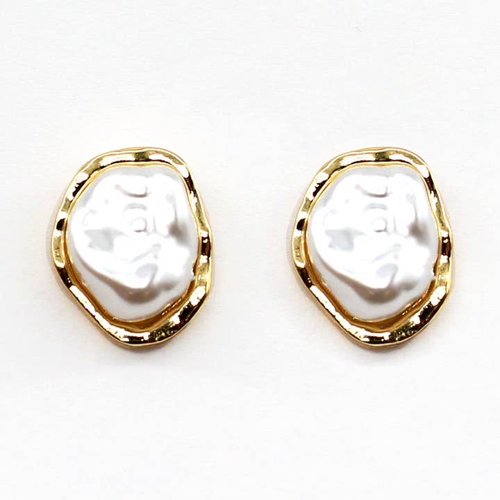 Guldhamrad och sötvattenspärlörhänge för wholesale av What's Hot