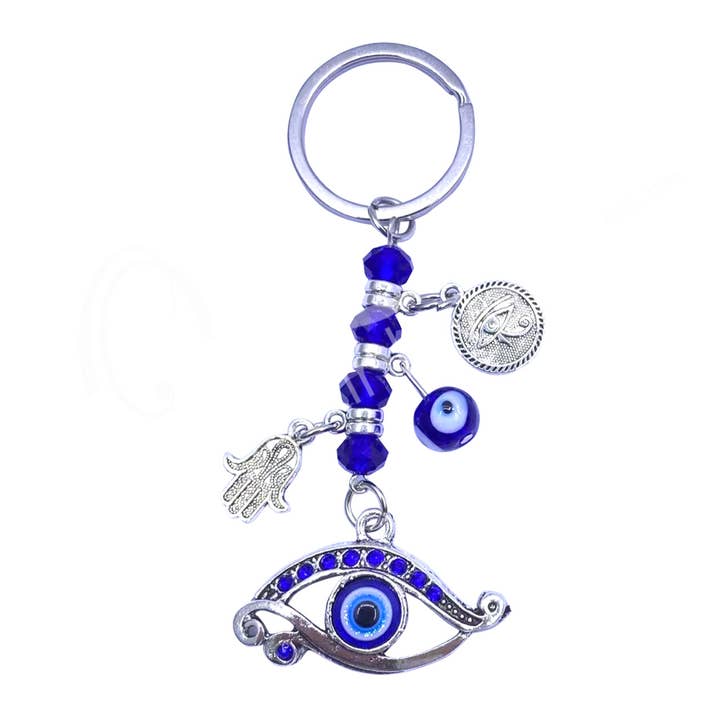 Oceanic Linkways Inc - Wholesale Spiritual Stone/Crystal - (PC)KEYCHAIN - EVIL EYE PROTECTION EYE 4"L0