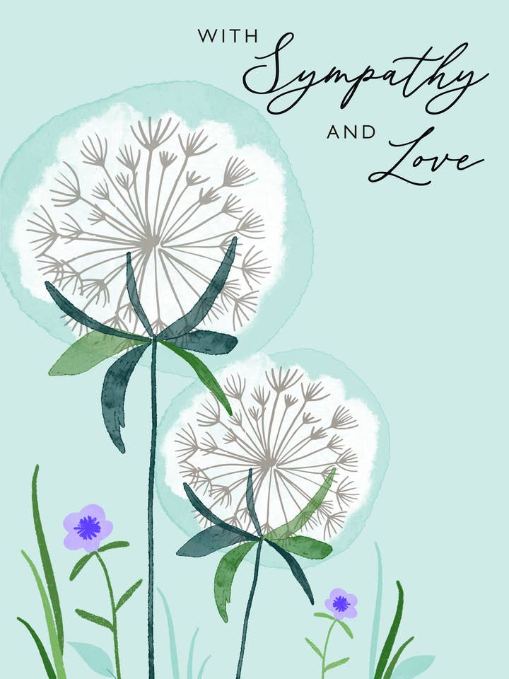 SYMPATHY ALLIUM GREETING CARD LAURA DARRINGTON for wholesale by Notes & Queries, Inc.