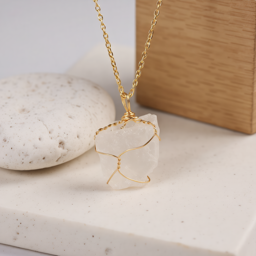 Katinki - Wholesale Pendant/Charm Necklace - Natural Crystal Irregular Pendant Necklace –Minimalist Stone2