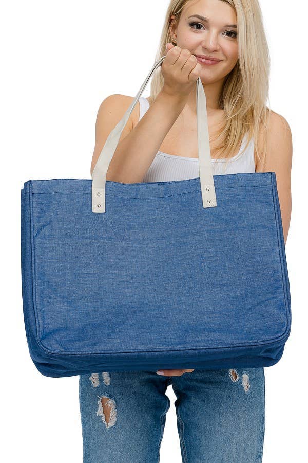 Cap Zone - Wholesale Draagtas - Dames - Denim Canvas Oversized Tas1