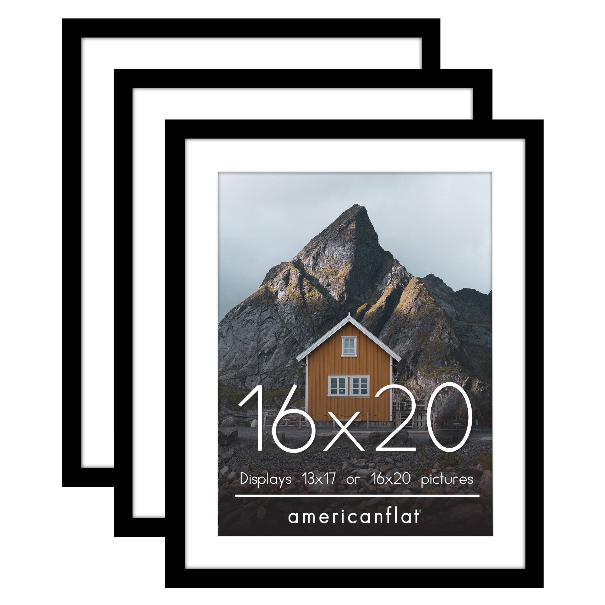 Americanflat 16x20 Black Picture Frames - 3 Pack for wholesale on Faire0