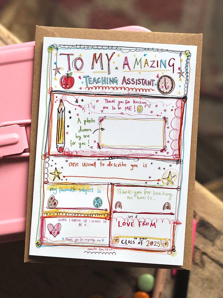 Write your Own Teaching Assistant Card for wholesale by Made by Leah