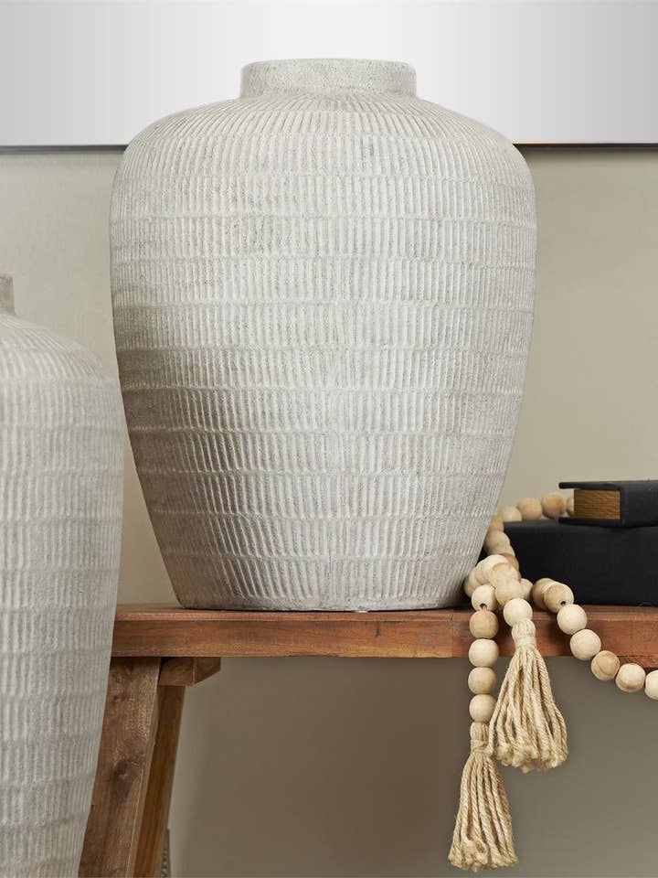 Stonewash Ceramic Vase 15"W, 19"H for wholesale by The Light Garden Collection