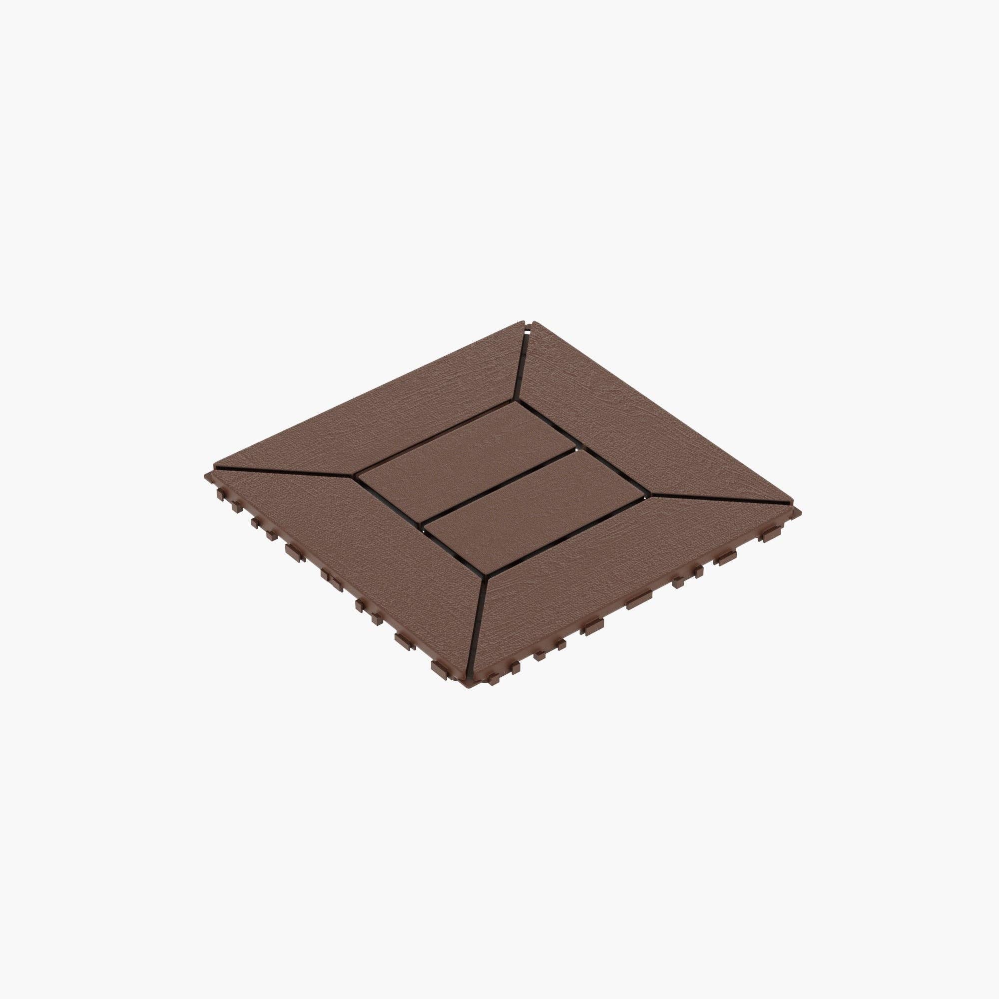 Orange County Decor - Wholesale Outdoor Ornament/Decor - Style 12" Patio Deck Tiles, Diy Module Interlocking Decking Tiles Floor Tile,Easy And Quick Installation Court Tiles For Porch Poolside Balcony Backyard 44Pcs Red Brown Red Brown Polypropylene0