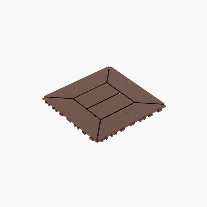 Orange County Decor - Wholesale Outdoor Ornament/Decor - Style 12" Patio Deck Tiles, Diy Module Interlocking Decking Tiles Floor Tile,Easy And Quick Installation Court Tiles For Porch Poolside Balcony Backyard 44Pcs Red Brown Red Brown Polypropylene