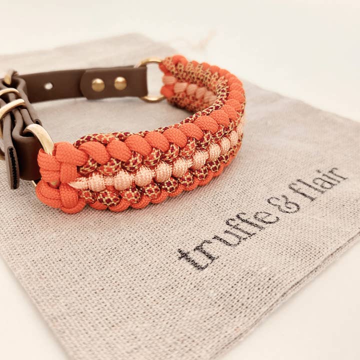 Truffe & Flair - Wholesale Pet Collar - Dog - XS small dog collar - Biothane/Paracord - Orange2