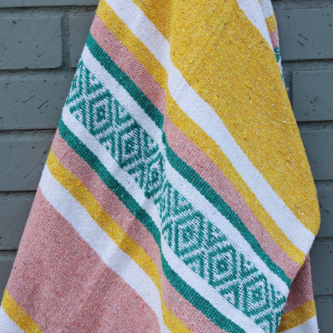 California Seashell Company - Wholesale Throw Blanket - Sunset Mexican Throw Blanket | Coral, Yellow, Aqua1