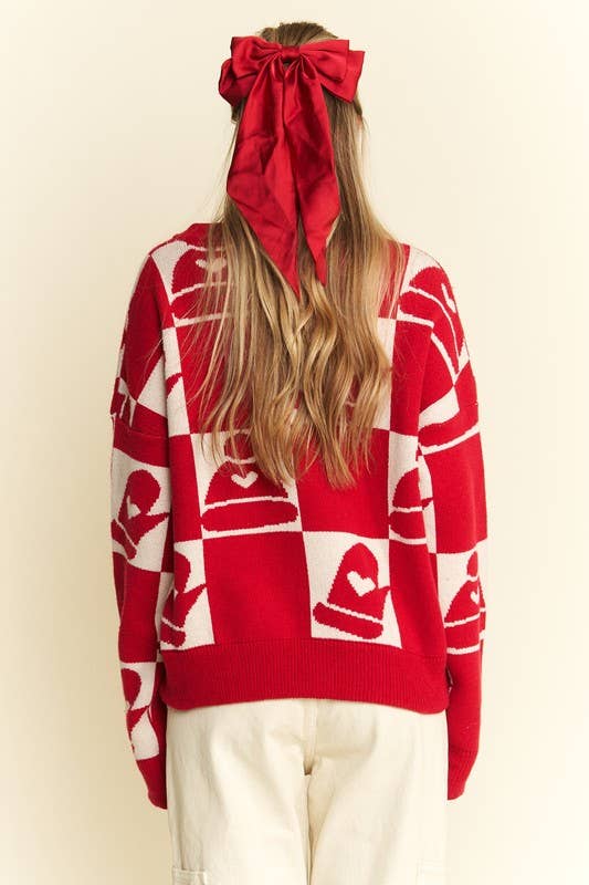 JADE BY JANE - Vendita all'ingrosso Maglione tricot - Donna - Maglione natalizio a quadri plus size a maniche lunghe19