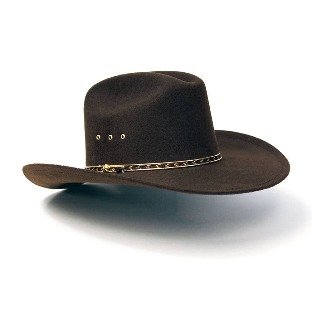 Western Express - Wholesale Cowboy Hat - Unisex - Brown Felt Finish Western Cattleman Hat2