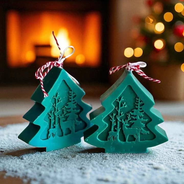 Bougie de sapin de Noël 4 x 4 po pour la vente par Agaboo Candle