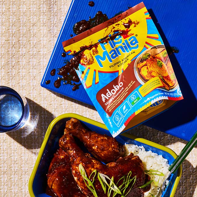 Fila Manila Filipino American Kitchen - Wholesale Sauce - Filipino Adobo Award-Winning Sauce and Marinade (8oz POUCH)