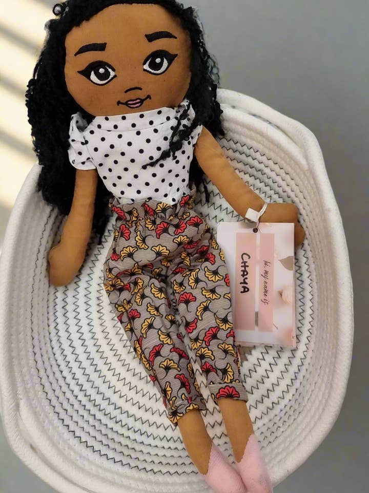 Chaya Handmade Fabric Doll - High-Waisted Trousers for wholesale by Amaris & Chaya