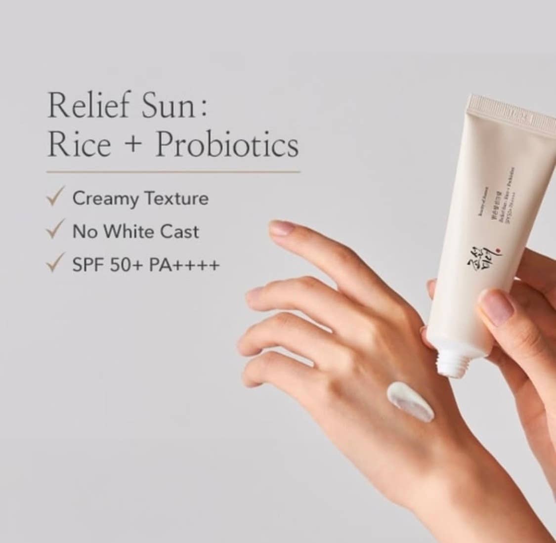 Beauty of Joseon, ANUA, COSRX, SKIN1004, Lilyfield - Vendita all'ingrosso Creme solari - Beauty of Joseon Relief Sun: Protezione solare con riso e probiotici SPF50+/PA++++ (50 ml)3