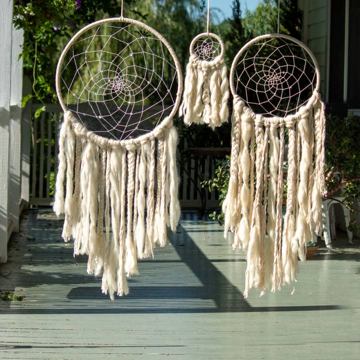 dZi Handmade - Wholesale Dream Catcher - Large White Sun Wall Decor