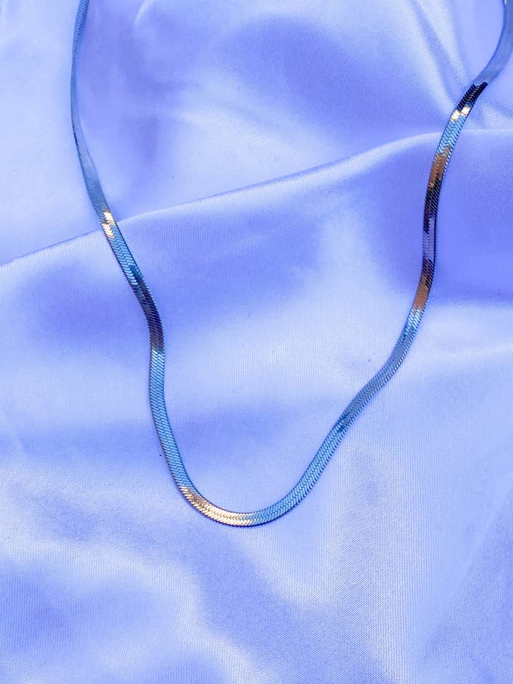 Silver Herringbone Necklace for wholesale by Simply Sunshine Jewelry