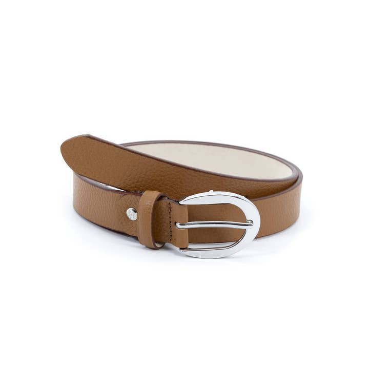 WB-NAPP-CARAMEL women's beige leather belt for wholesale by Ortiz & Reed