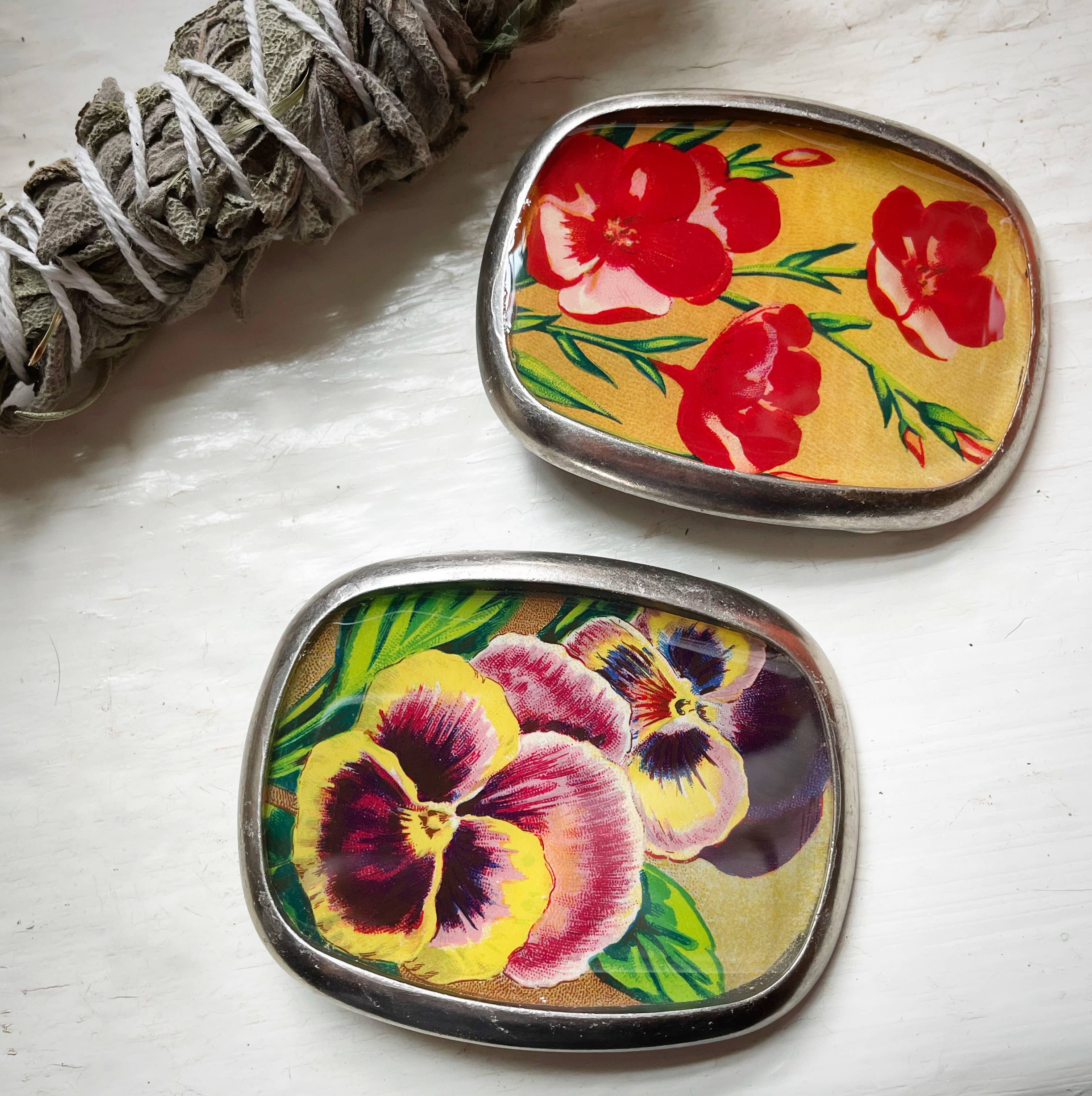 joeyfivecents - Vente Boucle de ceinture – femme - Boucle de ceinture, botanique - fleurs, couleur jardin, saturée3