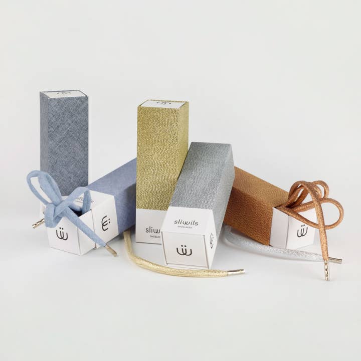 Oli Olsen – wholesale Shoe accessories – Sliwils Fashion Shoelaces Manhattan - Metallic Gold - 140Cm