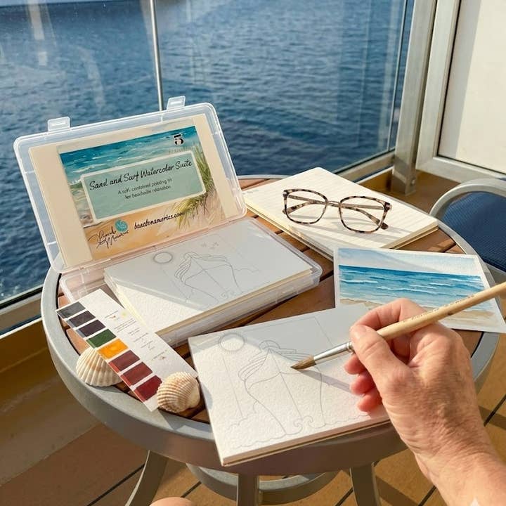 Sand and Surf Watercolor Suite for wholesale by Beach Memories® Glassworks
