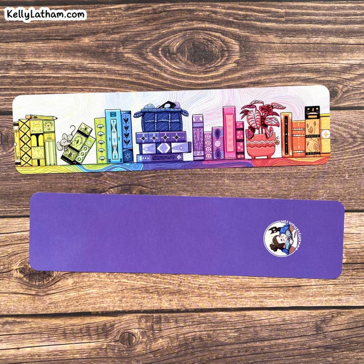 Kelly Latham Art - Wholesale Bookmark - Rainbow Bookshelf Bookmark – Bookish Gift – Book Lover Gift