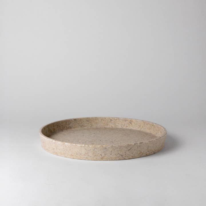 Kanso Designs - Wholesale Decorative Tray - 11” Rice Husk Decor Tray (Beige)