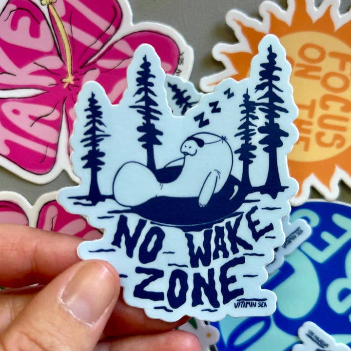 No Wake Zone Sticker for wholesale by Vitamin Sea Clothing