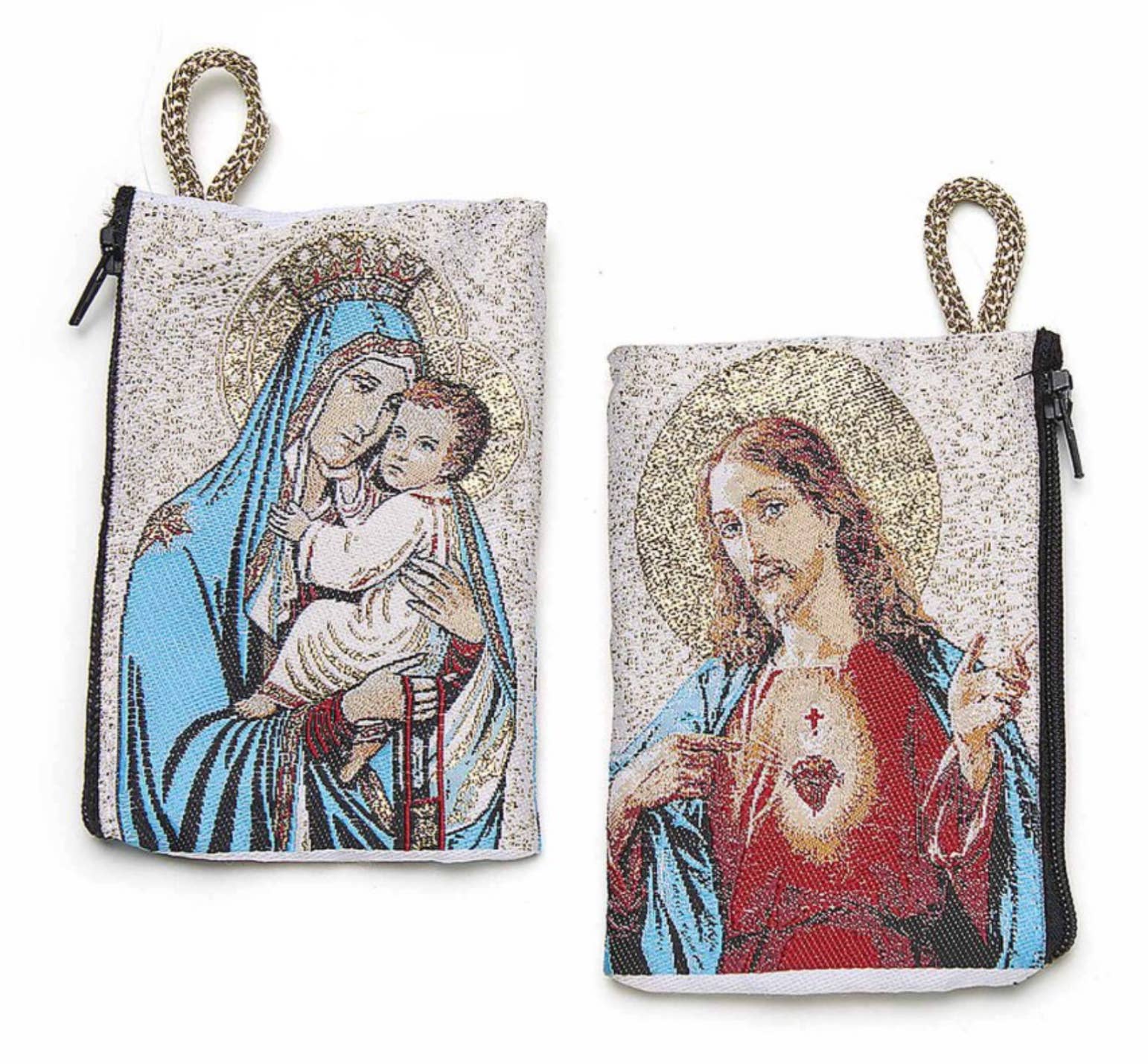 Costa Articoli Religiosi - Venta al por mayor Bolso pequeño - Mujer - Bolsa para rosario de tela bordada 11 x 7,5 cm con varios motivos4