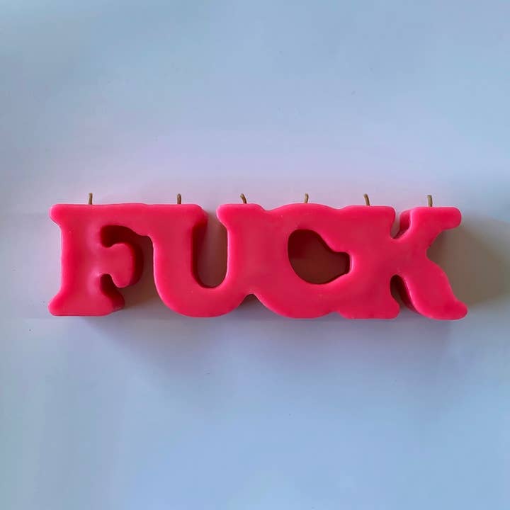 Neon Pink Fuck Candle for wholesale by AngelInFlesh