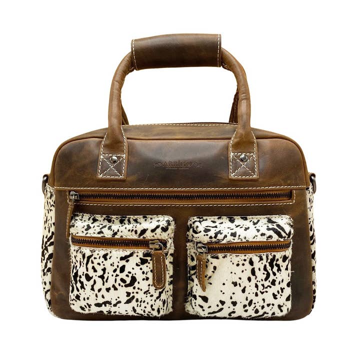 Arrigo - Wholesale Shoulder Bag - Women's - Westernbag Cognac Buffalo Leather with an Animal Print33