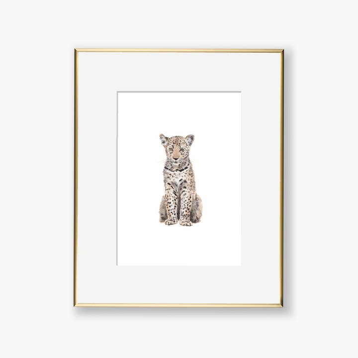 Stampa artistica per bambini leopardata ad acquerello per la vendita all'ingrosso da parte di Paper Betty