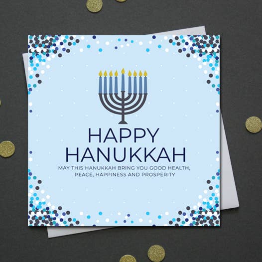 x6 HAPPY HANUKKAH | KERZEN UND STREUSTELLEN für den Großhandel von Eastern Print Studio