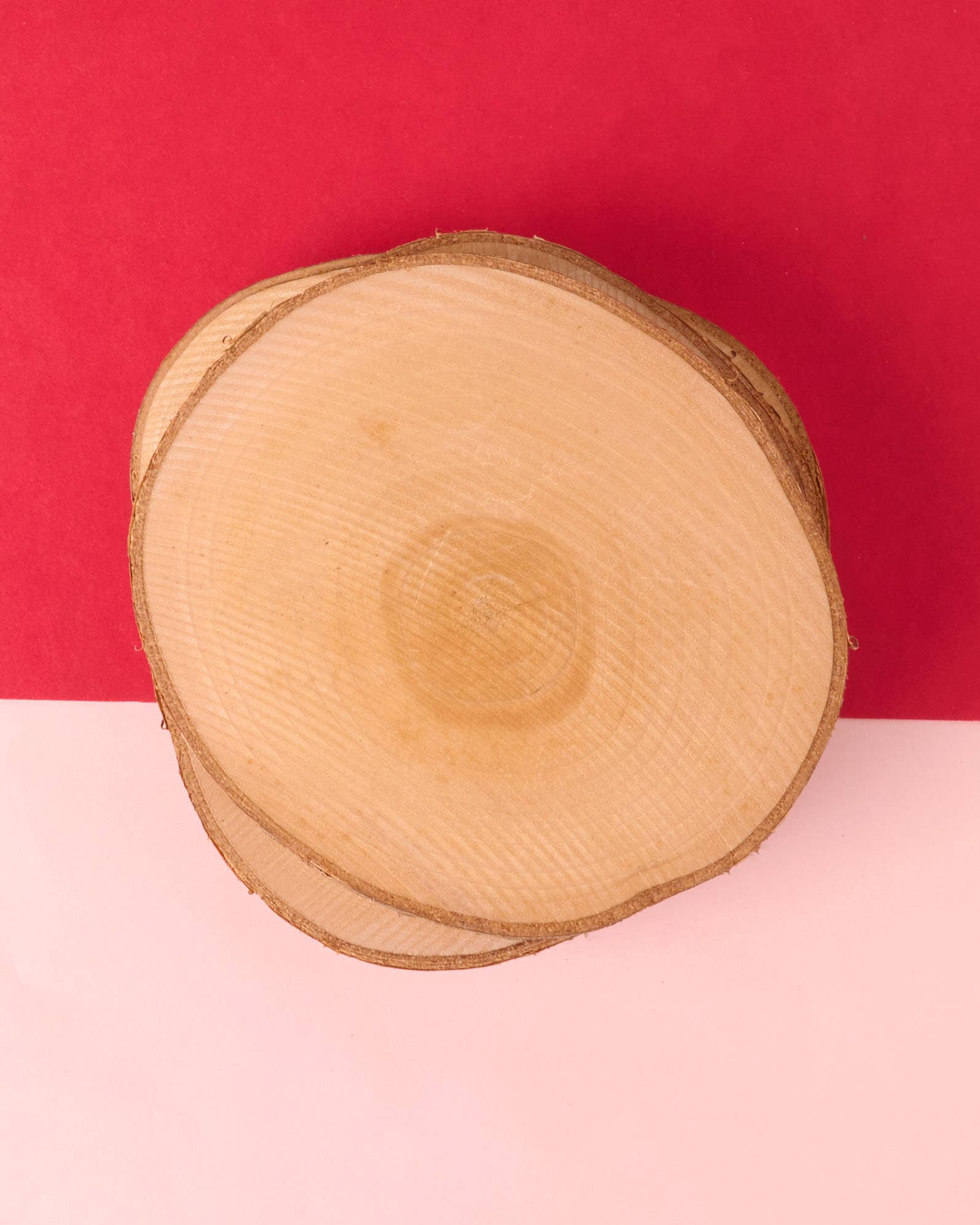 Em And Me Studio – wholesale Coasters – Oversized Wood Coasters, Set of 4 Natural wood slices1