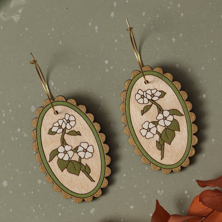 Evelyn Floral Pendant Earrings for wholesale by Le Chic Miami