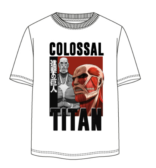white Attack on Titan T-shirt for wholesale on Faire0