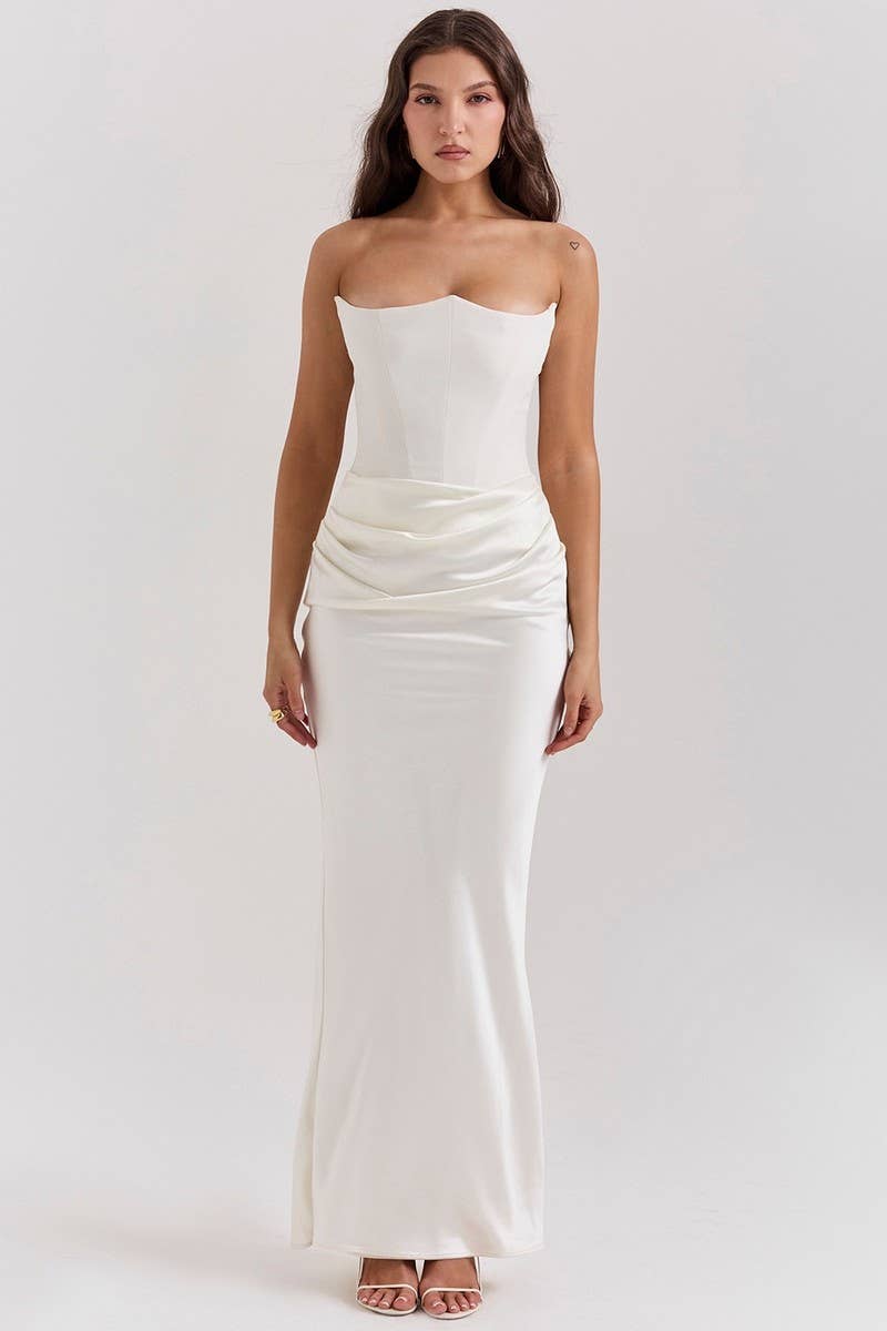 NINEXIS - Wholesale Dress - Women's - CWDMD5492_STRAPLESS BONED FITTED SOLID COLOR MERMAID DRESS3