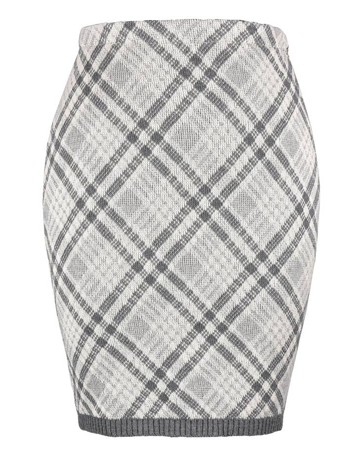 Dame Forår Vægt Bomuld Sweater Strik Nederdel Char /Grå for engroshandel hos Green 3