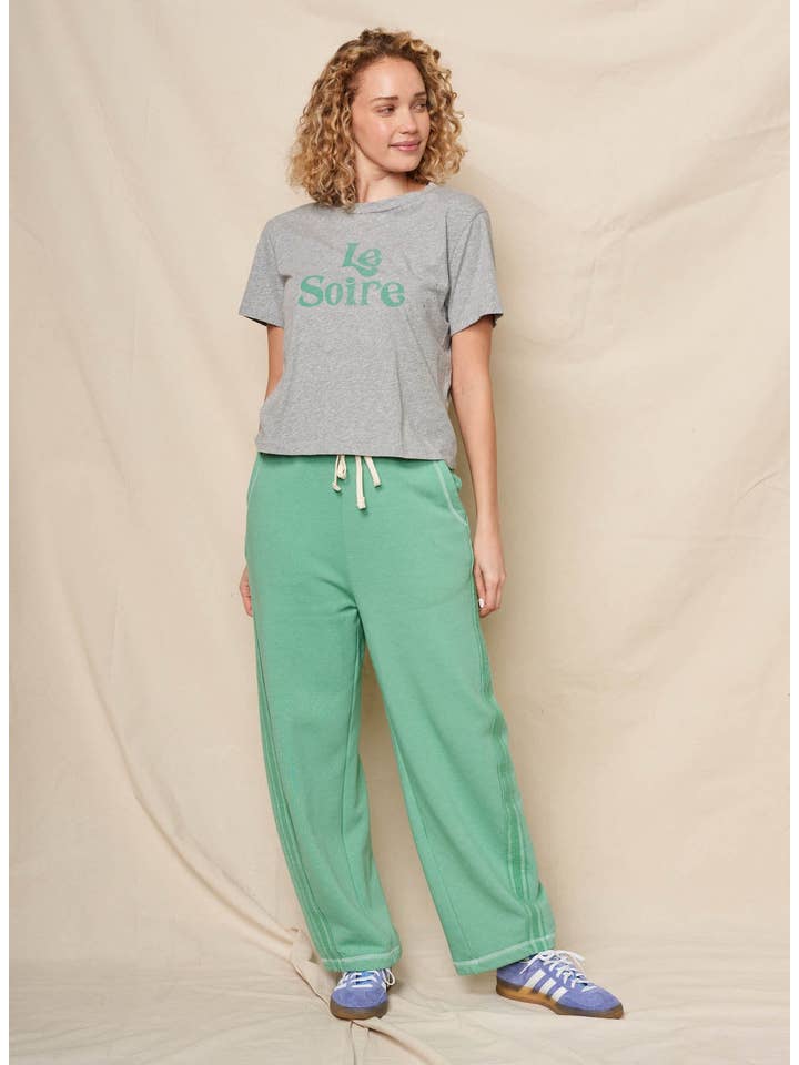 Sundry Le Soiree Short Sleeve Boxy Crew Tee in Heather Grey for wholesale on Faire2