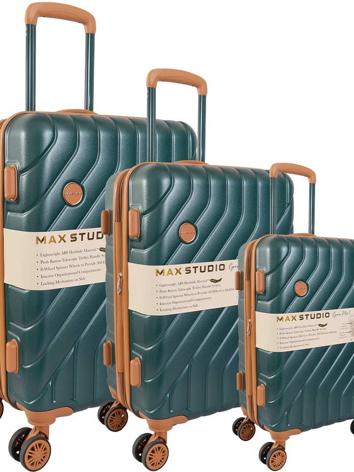 Max Studio PC 3-Piece Luggage Set Valletta Collection for wholesale by Magid