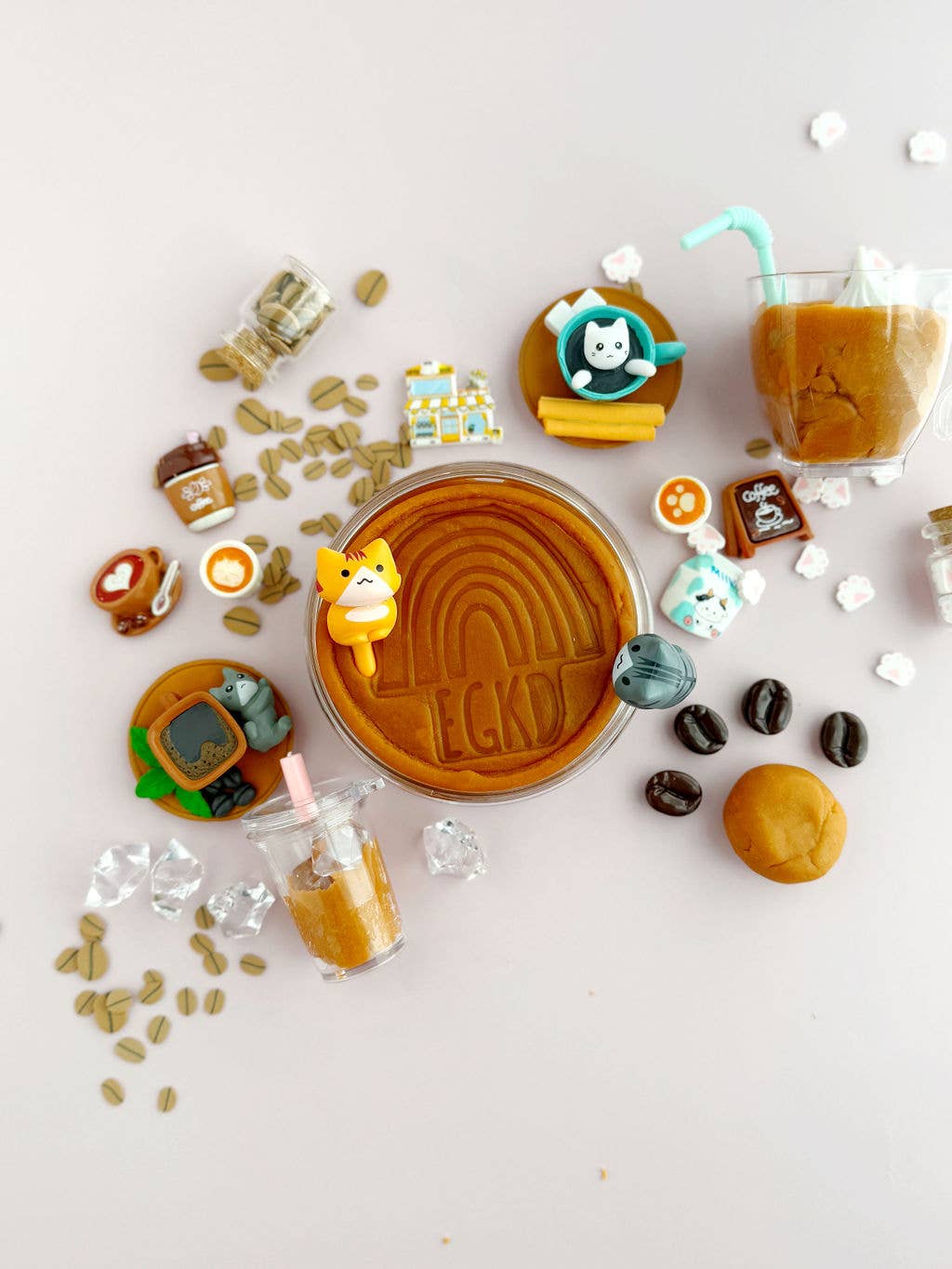 Earth Grown KidDoughs (KidDoughs by EGKD) - Vente Pâte ingénieuse/slime – enfant - Kit de jeu KidDough Café des chats1