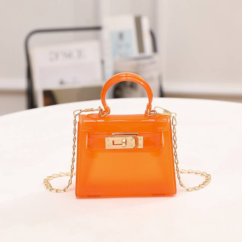 Little Trendy - Wholesale Top Handle Bag - Women's - Candy color small pvc bag Transparent jelly bag Kelly bag6